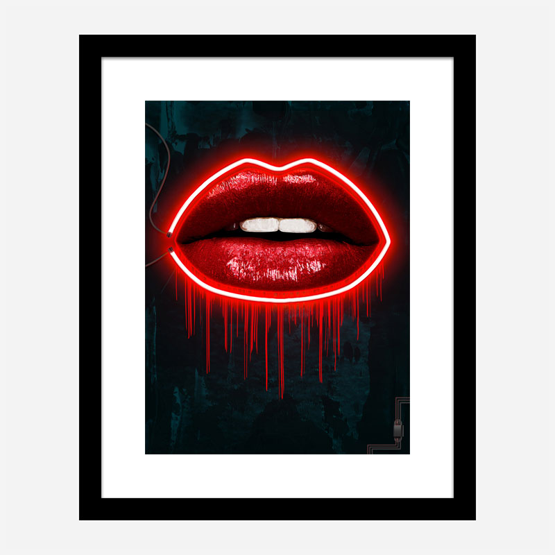 LV Lips Neon Style Art Print LV Lips Neon Style Art Print