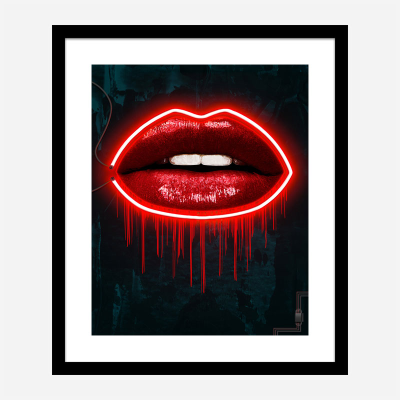 LV Lips Neon Style Art Print