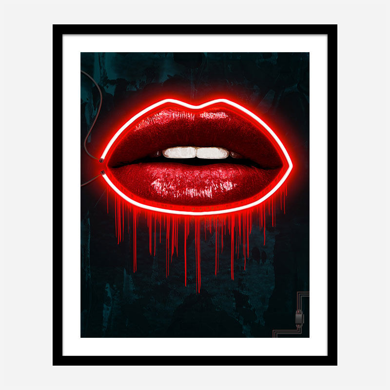 LV Lips Neon Style Art Print LV Lips Neon Style Art Print