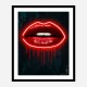 LV Lips Neon Style Art Print LV Lips Neon Style Art Print