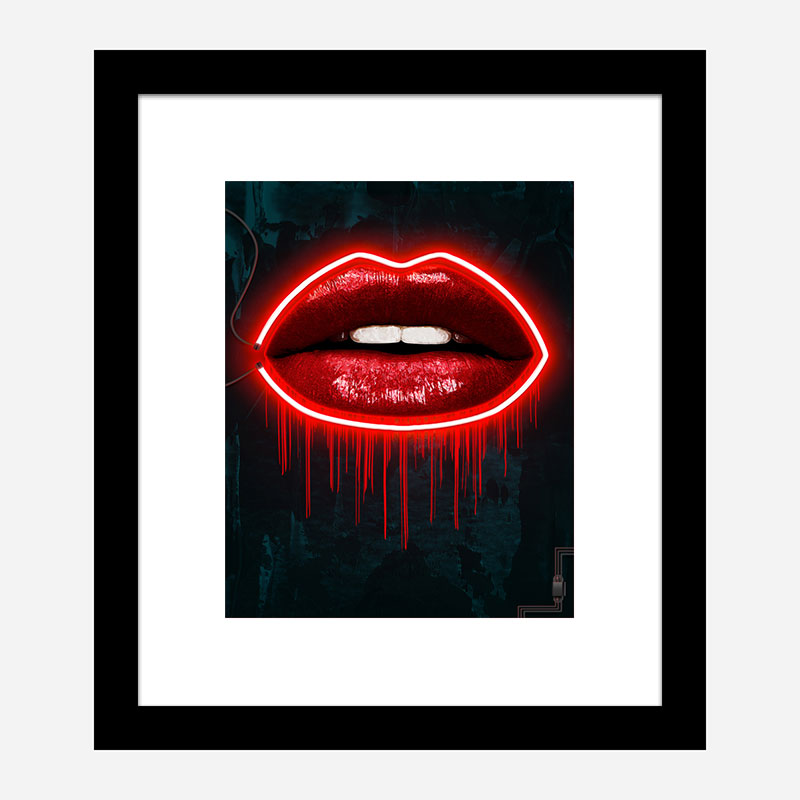 LV Lips Neon Style Art Print LV Lips Neon Style Art Print