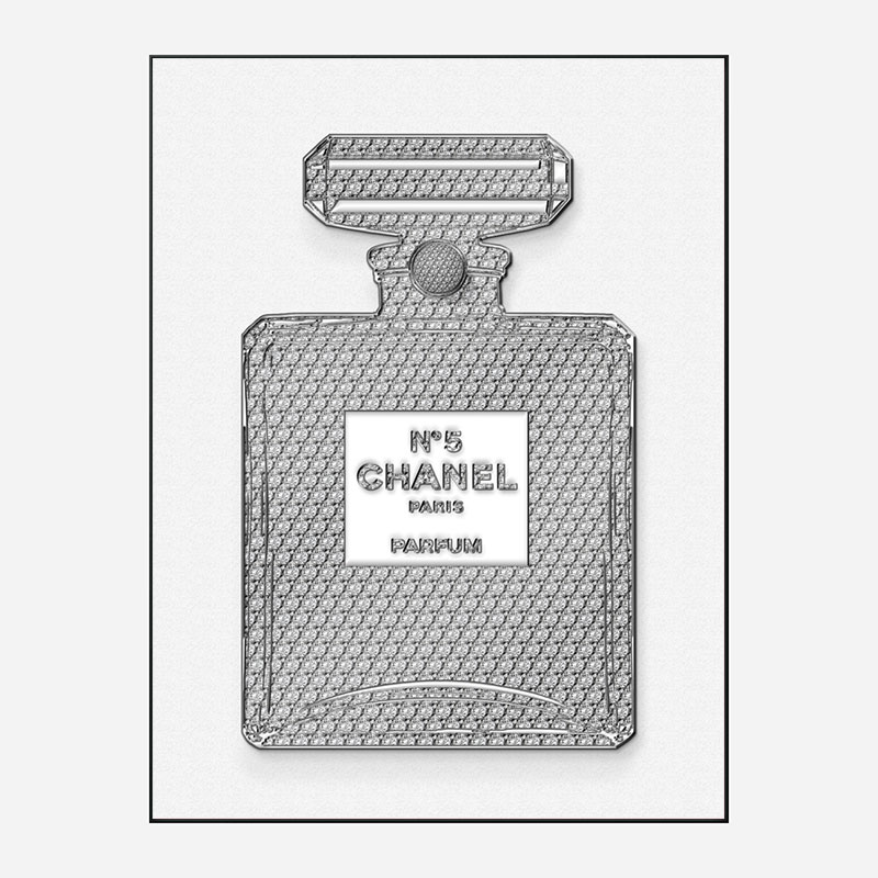 Chanel No5 Diamond Encrusted Perfume Bottle Art Print Chanel No5 Diamond Encrusted Perfume Bottle Art Print