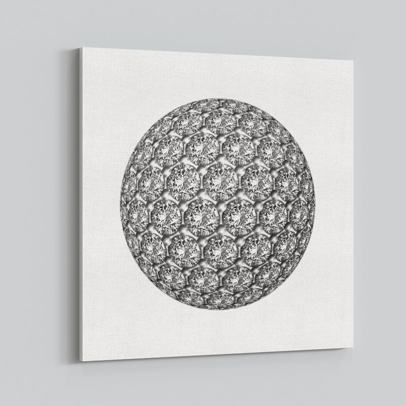 Diamond Ball Silver Art Print