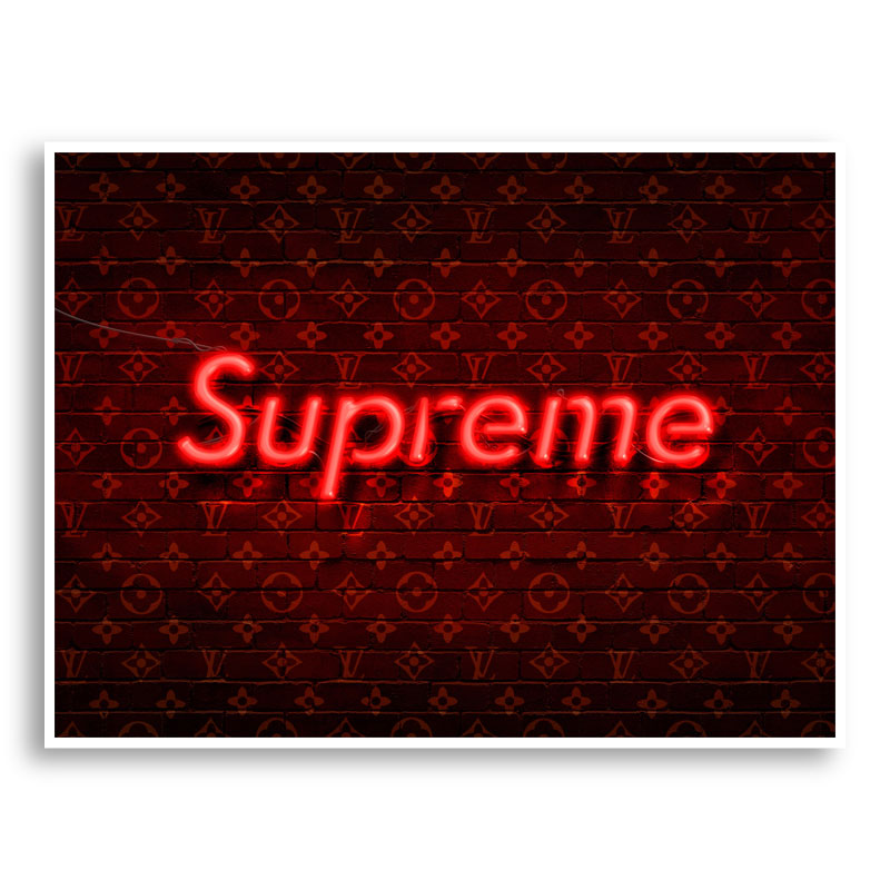 Supreme On LV Neon Art Print Supreme On LV Neon Art Print