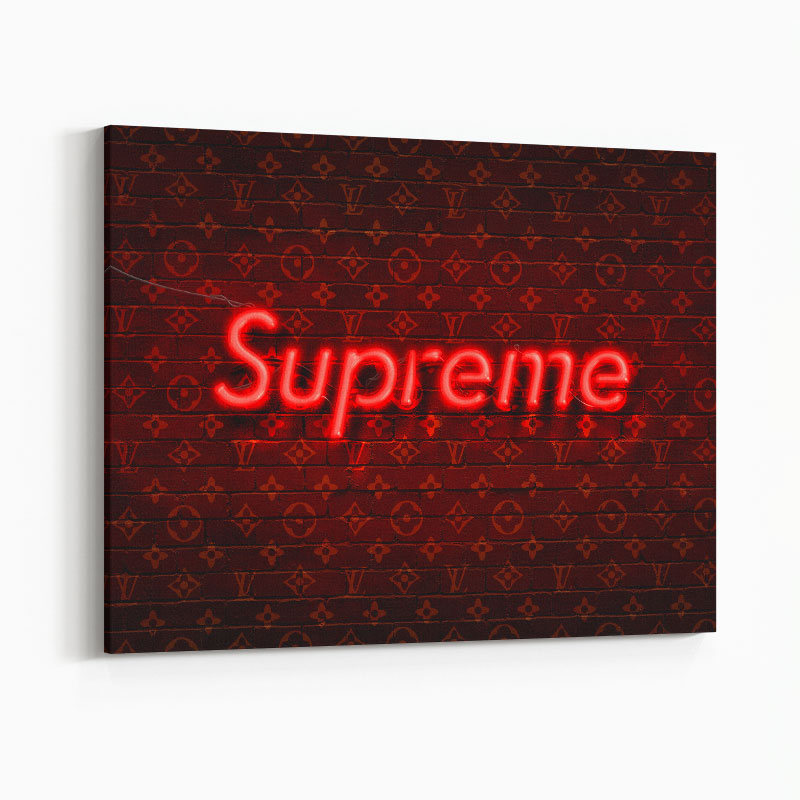 Supreme On LV Neon Art Print Supreme On LV Neon Art Print