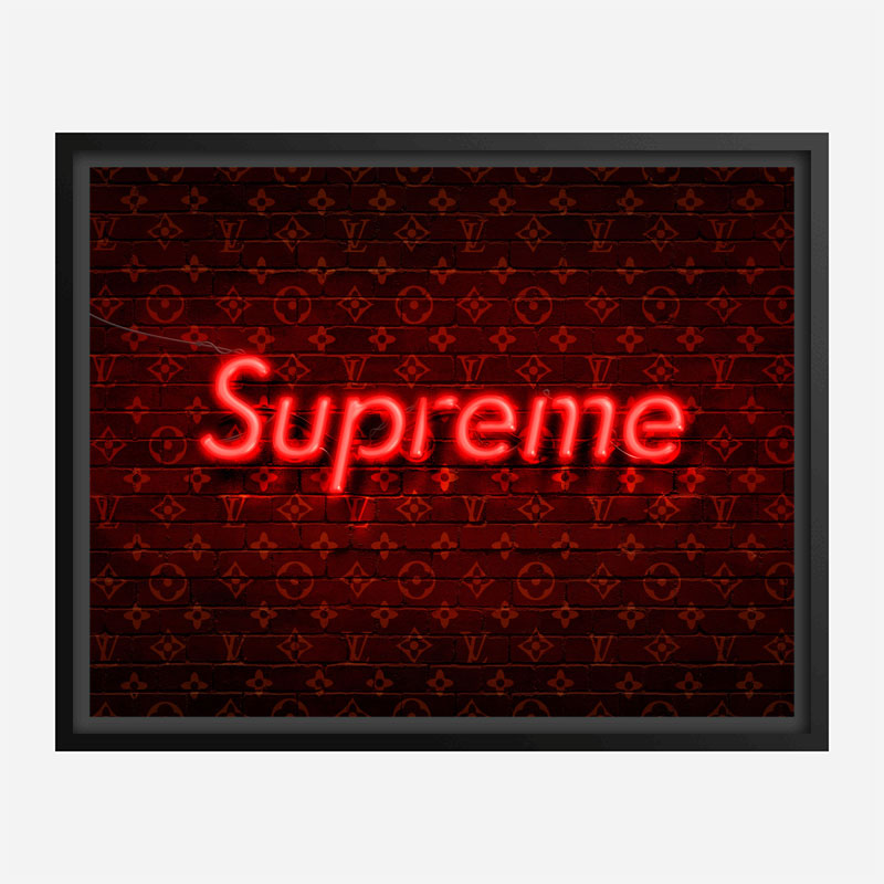 Supreme On LV Neon Art Print Supreme On LV Neon Art Print