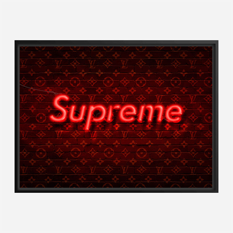 Supreme On LV Neon Art Print Supreme On LV Neon Art Print