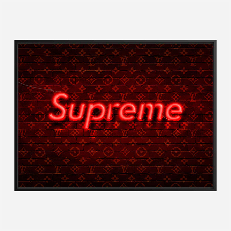 Supreme On LV Neon Art Print Supreme On LV Neon Art Print