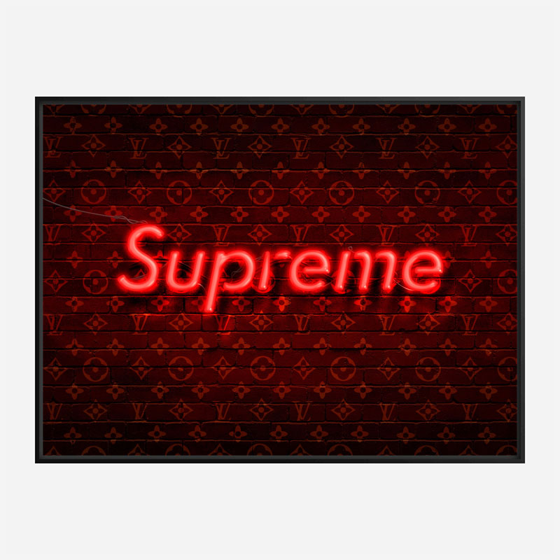 Supreme On LV Neon Art Print Supreme On LV Neon Art Print