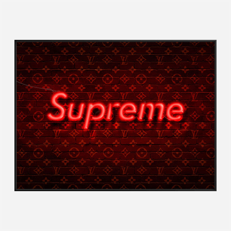 Supreme On LV Neon Art Print Supreme On LV Neon Art Print