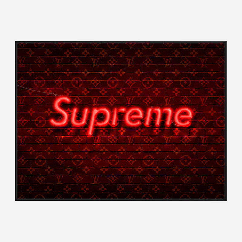 Supreme On LV Neon Art Print Supreme On LV Neon Art Print