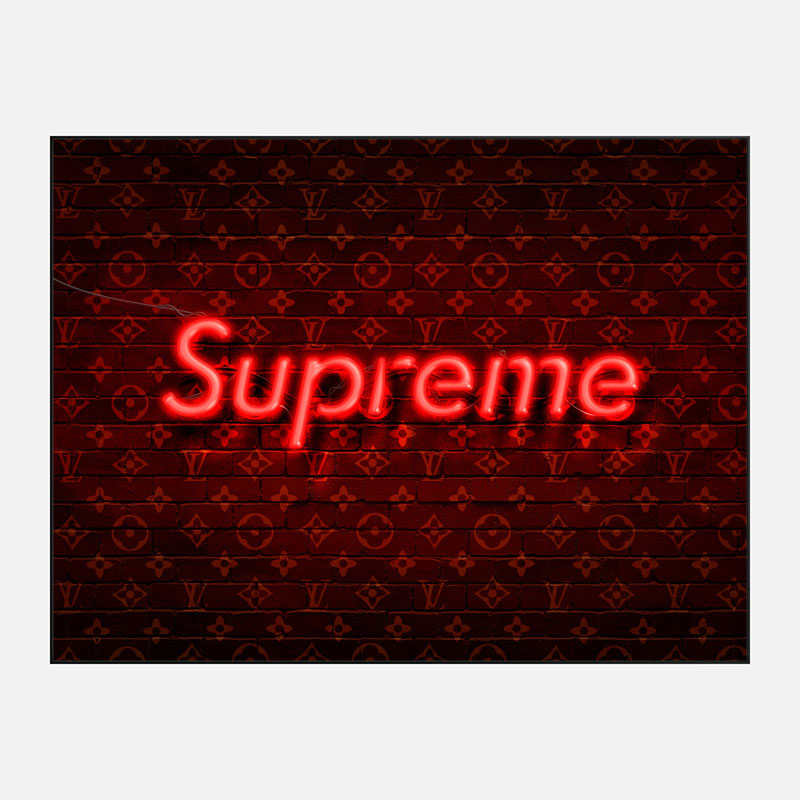 Supreme On LV Neon Art Print Supreme On LV Neon Art Print