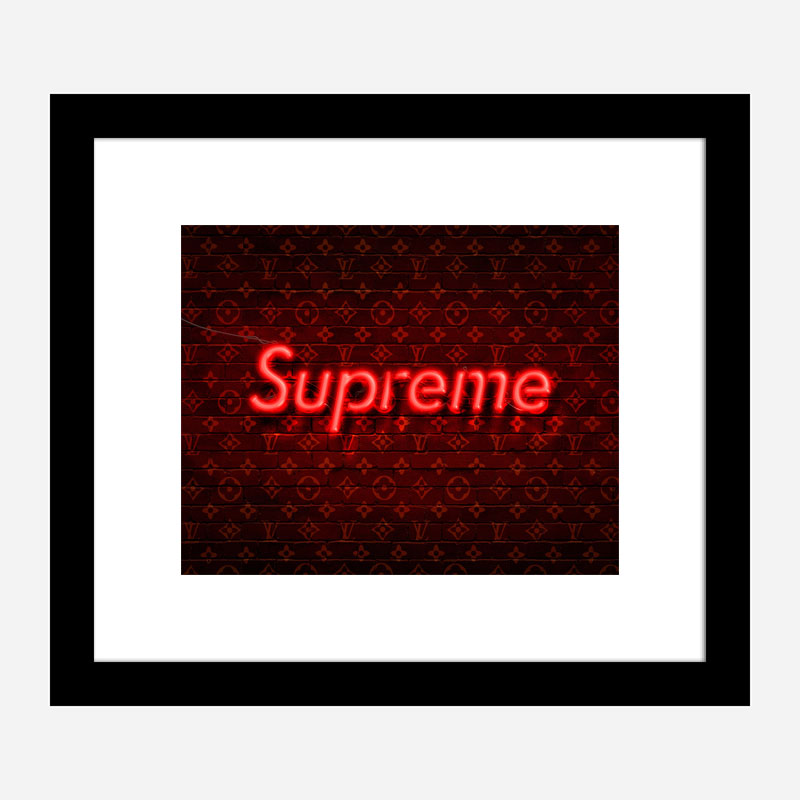 Supreme On LV Neon Art Print Supreme On LV Neon Art Print