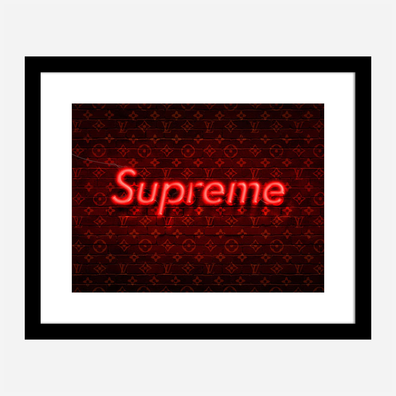 Supreme On LV Neon Art Print Supreme On LV Neon Art Print