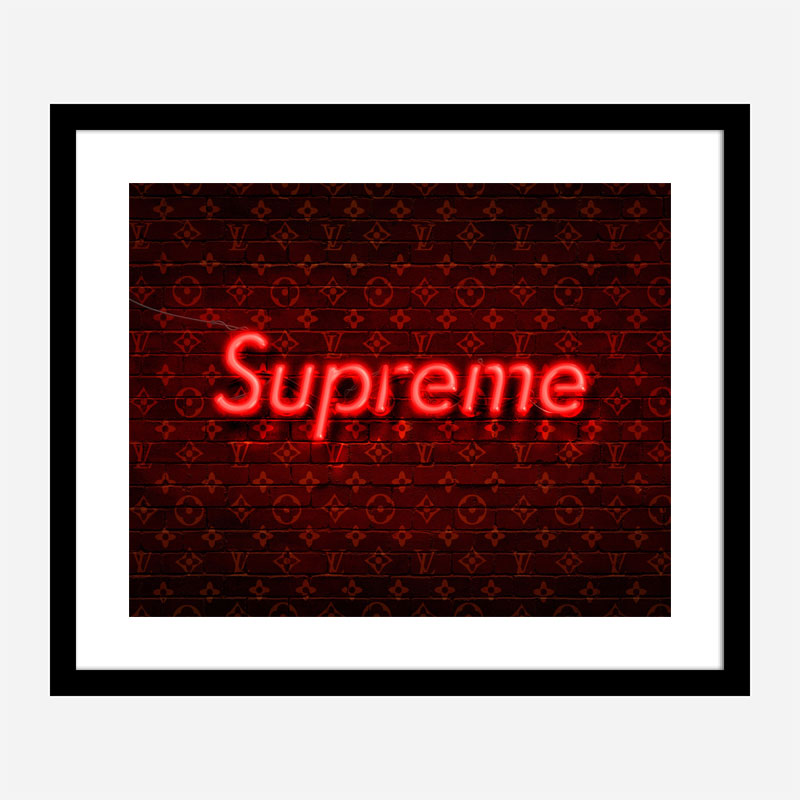Supreme On LV Neon Art Print Supreme On LV Neon Art Print