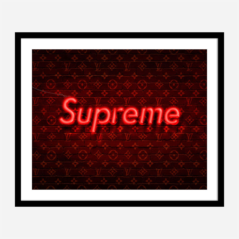 Supreme On LV Neon Art Print