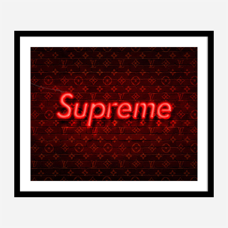Supreme On LV Neon Art Print Supreme On LV Neon Art Print