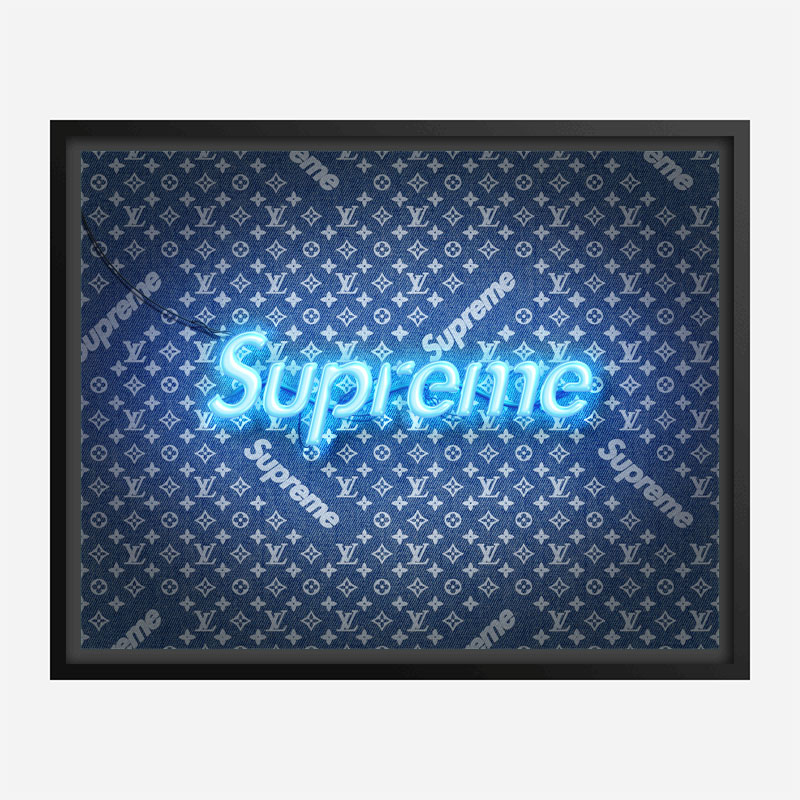Supreme On LV Denim Art Print Supreme On LV Denim Art Print