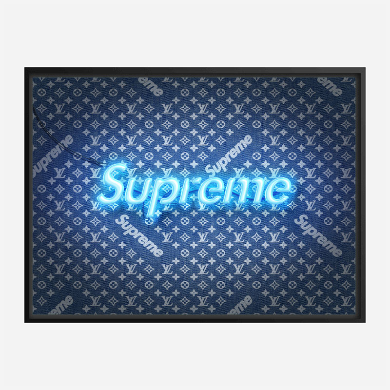 Supreme On LV Denim Art Print Supreme On LV Denim Art Print
