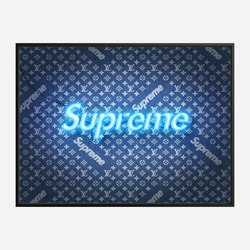 Supreme On LV Denim Art Print Supreme On LV Denim Art Print