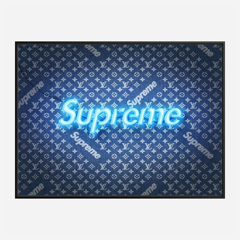 Supreme On LV Denim Art Print Supreme On LV Denim Art Print