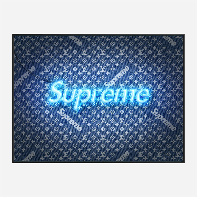 Supreme On LV Denim Art Print Supreme On LV Denim Art Print