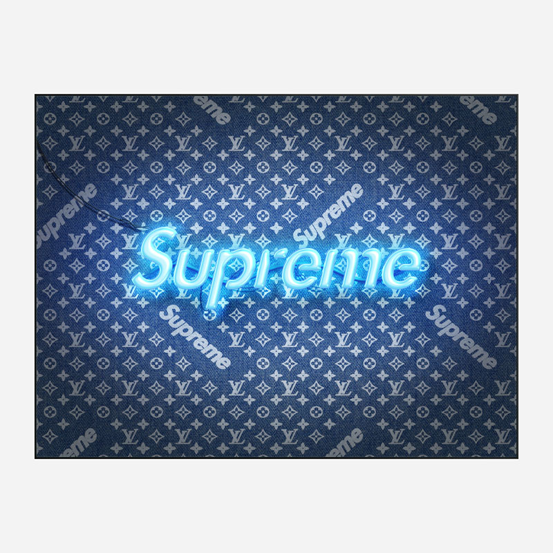 Supreme On LV Denim Art Print Supreme On LV Denim Art Print