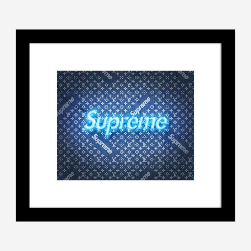 Supreme On LV Denim Art Print Supreme On LV Denim Art Print
