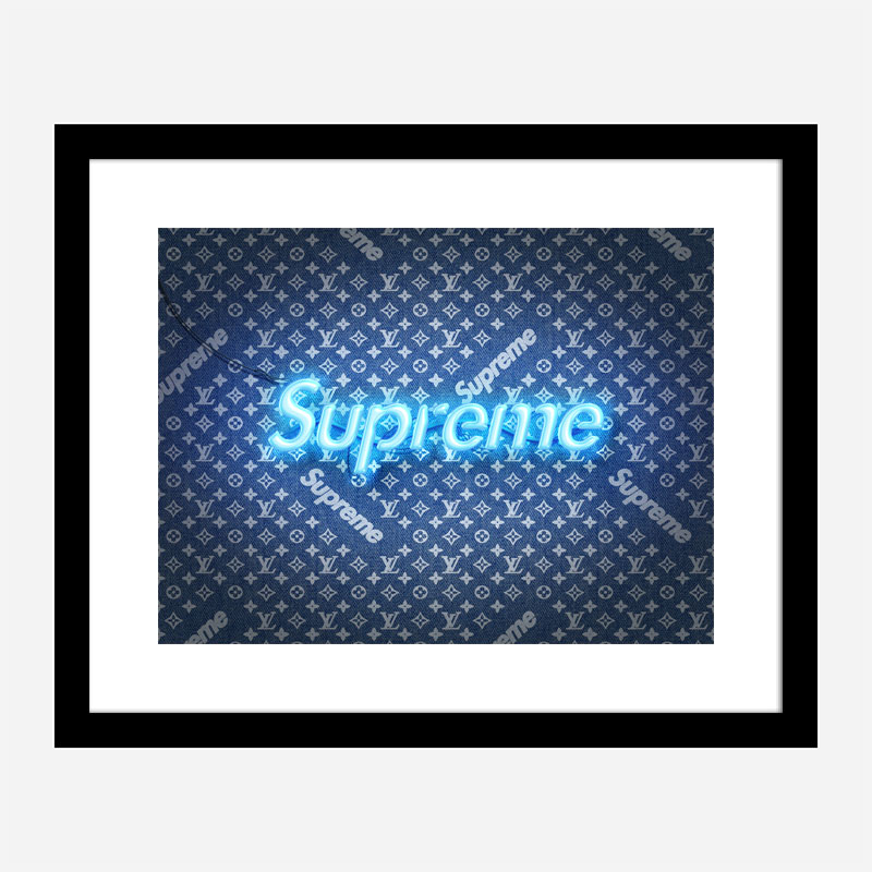 Supreme On LV Denim Art Print Supreme On LV Denim Art Print