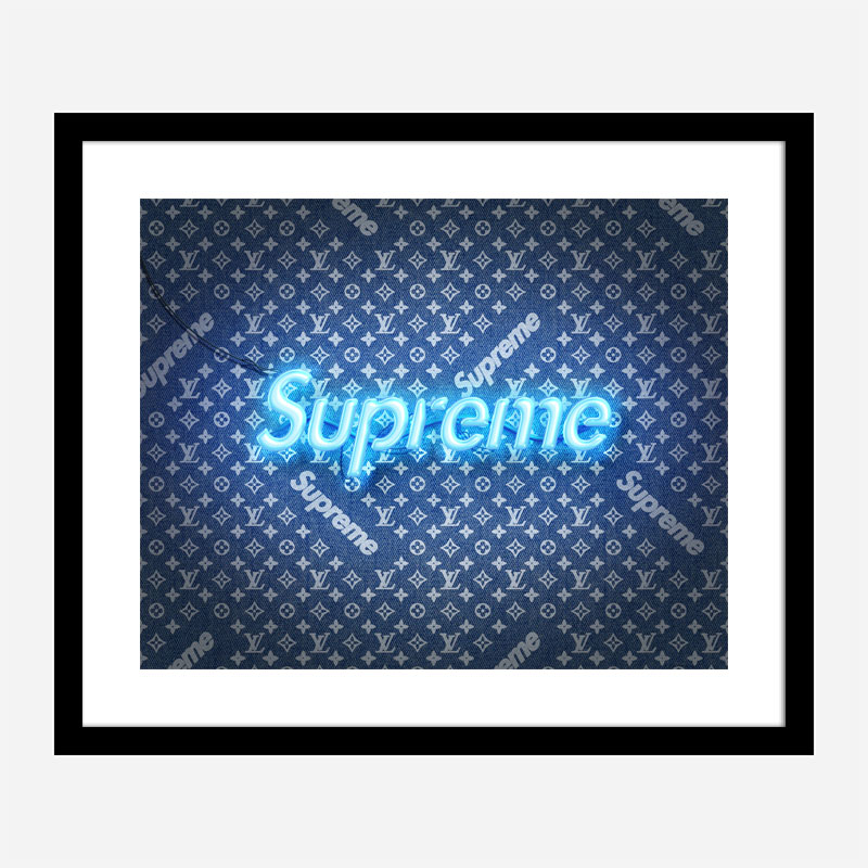 Supreme On LV Denim Art Print Supreme On LV Denim Art Print
