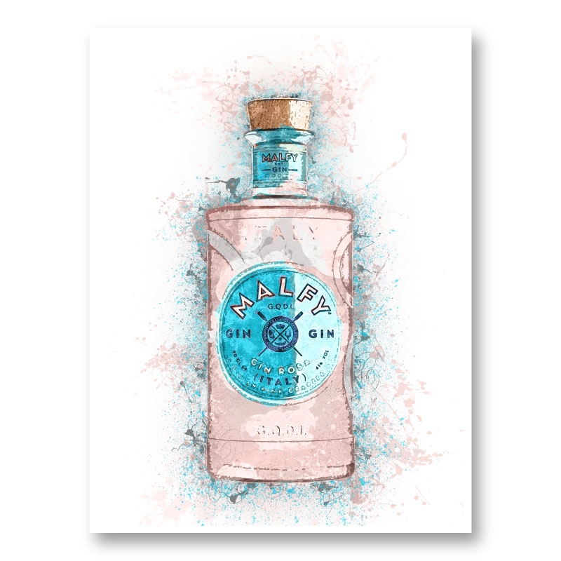 Malfy Rosa Gin Art Print