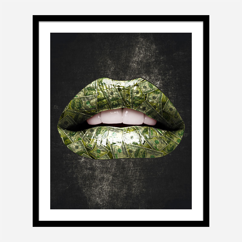 Luxury Dollar Lips Mouth  Money Lips Art, Lips Artwork, Lips Wall Art