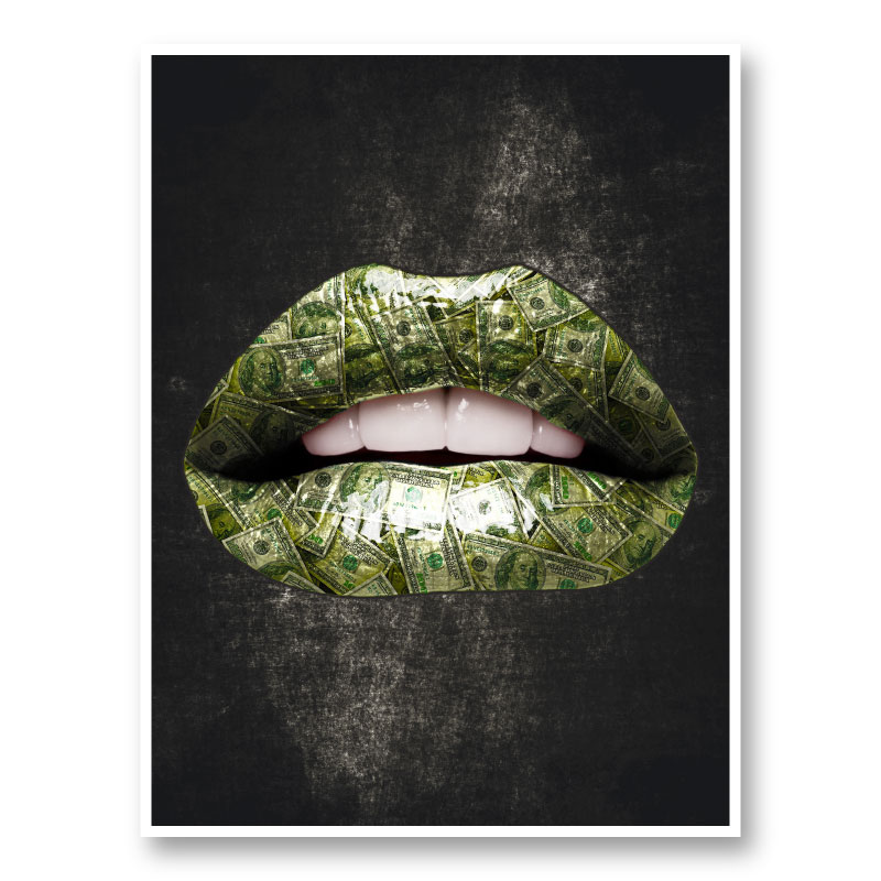 Dollar Lips Art Print
