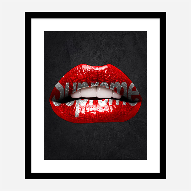 Supreme Lips Art Print