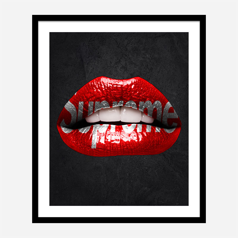 Supreme Lips Art Print