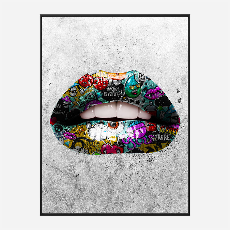 Graffiti Lips Art Print