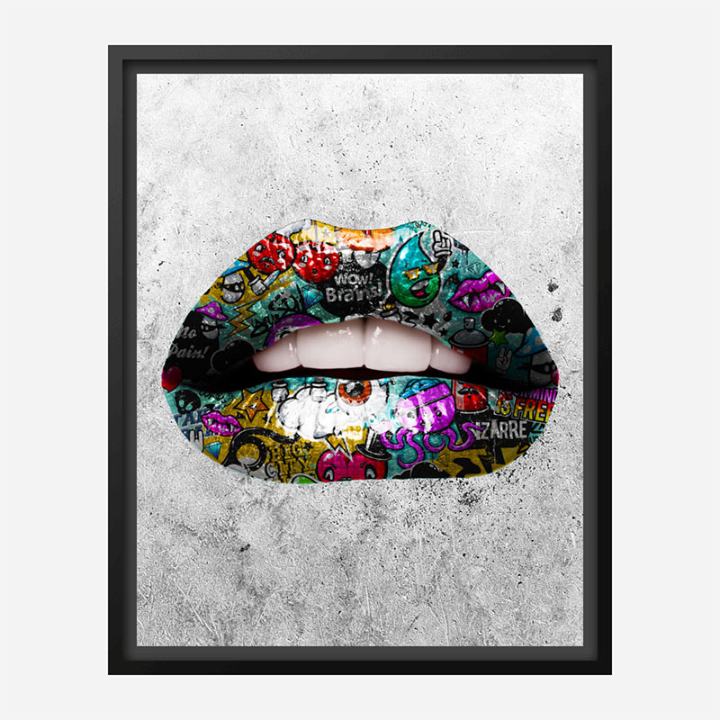 Graffiti Lips Art Print