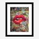 Grunge Red Lips Art Print