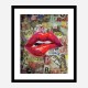 Grunge Red Lips Art Print