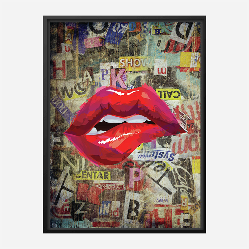 Grunge Red Lips Art Print