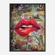 Grunge Red Lips Art Print