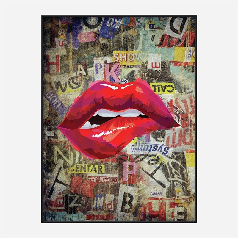 Grunge Red Lips Art Print