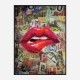 Grunge Red Lips Art Print