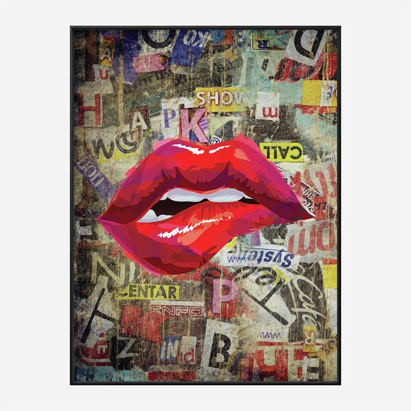 Grunge Red Lips Art Print