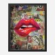 Grunge Red Lips Art Print