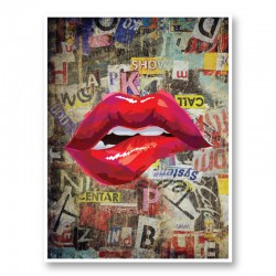 Grunge Red Lips Art Print