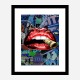 Red Lips With Dollars Art Print