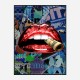 Red Lips With Dollars Art Print