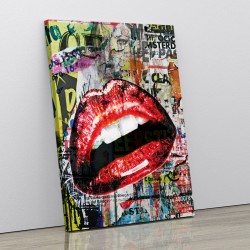 Red Lips Grunge Art Print