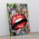 Red Lips Grunge Art Print